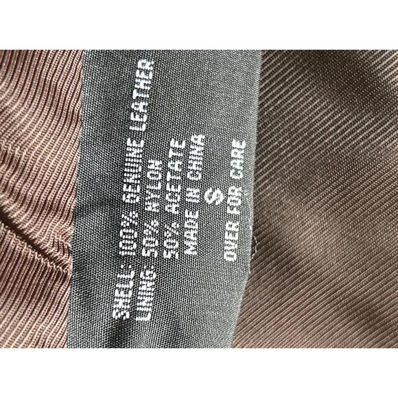 Lucky Brand Dungarees America Y2K Womens Leather Jacket Brown Sz S Button Front - Picture 7 of 10